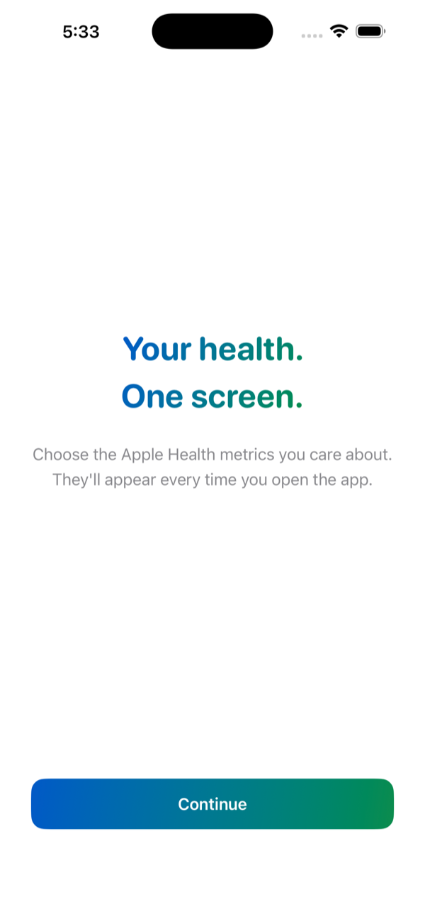 Onboarding screen